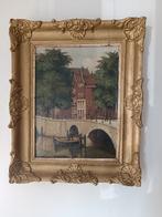 Amsterdams stadsgezicht, olieverf op doek, Antiek en Kunst, Ophalen