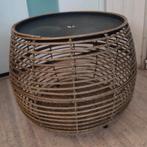 Ronde salontafel rotan kunststof met opbergruimte  46 cm, Ophalen, Kunststof, 50 tot 100 cm, Rond