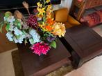 2 donkere houten opium tafels, 50 tot 100 cm, Minder dan 50 cm, Gebruikt, Koloniale stijl ?