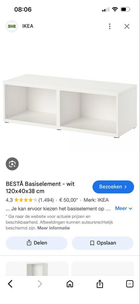 2x IKEA Besta Basiselement zonder deuren, Huis en Inrichting, Kasten | Kledingkasten, Nieuw, Minder dan 100 cm, 100 tot 150 cm