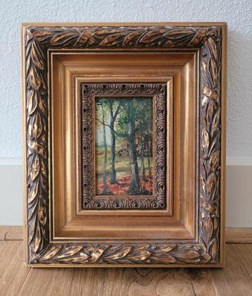 Landschapje op paneel gemonogrammeerd RH beschikbaar voor biedingen