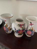 Vintage Bassano Vazen Set van 3 - Handgeschilderd, Ophalen of Verzenden