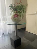 Design Glazen  bijzettafel, Huis en Inrichting, Gebruikt, Design, Rond, Glas