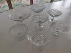7 bonbon schalen op voet, Ophalen of Verzenden, Overige stijlen, Glas, Schaal of Schalen