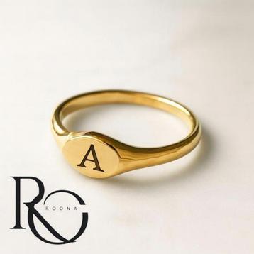 "Elegante dames zegelring – 925 zilver met 18K verguld – beschikbaar voor biedingen