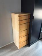 Ikea Malm ladekast 6 lades met spiegel eiken, Ophalen, Minder dan 50 cm, Gebruikt, 5 laden of meer
