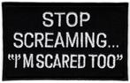 Stop screaming stoffen opstrijk patch embleem, Motoren, Ophalen of Verzenden, Nieuw