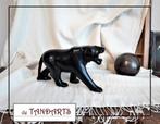 Tijger – zwart stenen beeld, 23 cm lang & 1,6 kilo, Ophalen of Verzenden