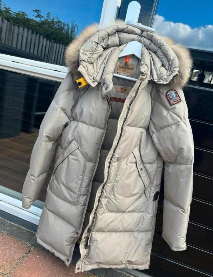 Parajumpers Long Bear Girl maat L/ dames maat M, Kleding | Dames, Jassen | Winter, Zo goed als nieuw, Maat 38/40 (M), Beige, Ophalen of Verzenden