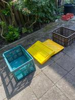 Vier diverse kunststof kratten, Gebruikt, Minder dan 35 cm, Minder dan 50 cm, Ophalen of Verzenden