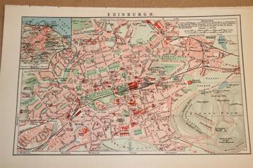 Antieke kaart/plattegrond - Edinburgh - Circa 1900 beschikbaar voor biedingen