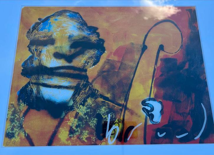 Herman Brood hand gesigneerd professioneel ingelijst in hout, Antiek en Kunst, Kunst | Litho's en Zeefdrukken, Ophalen