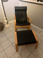 IKEA Poang Schommelstoel + Voetenbankje, Huis en Inrichting, Fauteuils, Ophalen, Gebruikt, 75 tot 100 cm, 50 tot 75 cm