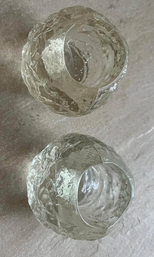 2 stuks Kosta Boda snowball (medium, 7 cm), Huis en Inrichting, Woonaccessoires | Kandelaars en Kaarsen, Zo goed als nieuw, Kandelaar