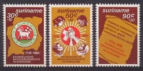 Suriname 477/9 postfris Evangelische Broedergemeente 1985, Postzegels en Munten, Postzegels | Suriname, Postfris, Ophalen of Verzenden