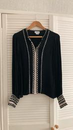 Zwarte blouse met broderie Cotton Club, Ophalen of Verzenden, Zo goed als nieuw, Zwart