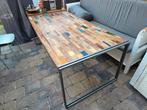 Industriële Eetkamertafel, tafel, eettafel, Ophalen, 50 tot 100 cm, Zo goed als nieuw, Metaal