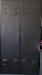 Zwarte 2-deurs locker / kledingkast - 171,5x85x50cm, Huis en Inrichting, Ophalen, Gebruikt, Industrieel
