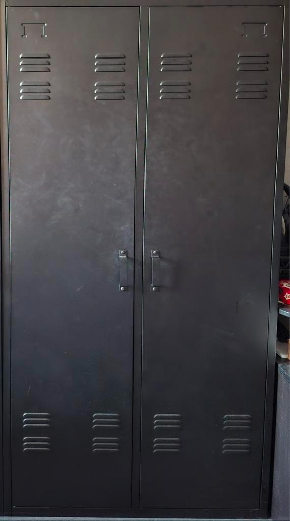 Zwarte 2-deurs locker / kledingkast - 171,5x85x50cm, Huis en Inrichting, Kasten | Lockerkasten, Gebruikt, Ophalen
