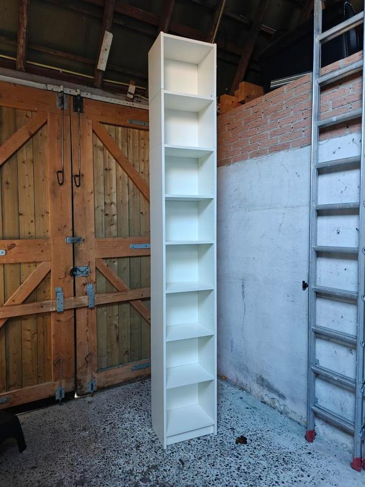7x Ikea Billy boekenkast met 2 opzetstukken - 272 cm hoog, Huis en Inrichting, Kasten | Boekenkasten, Gebruikt, Minder dan 50 cm