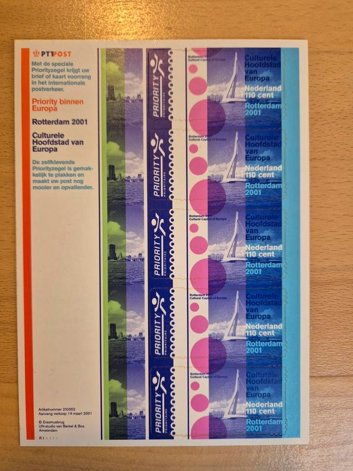 Nederland 2001 Rotterdam (V1967), Postzegels en Munten, Postzegels | Nederland, Postfris, Na 1940, Ophalen of Verzenden