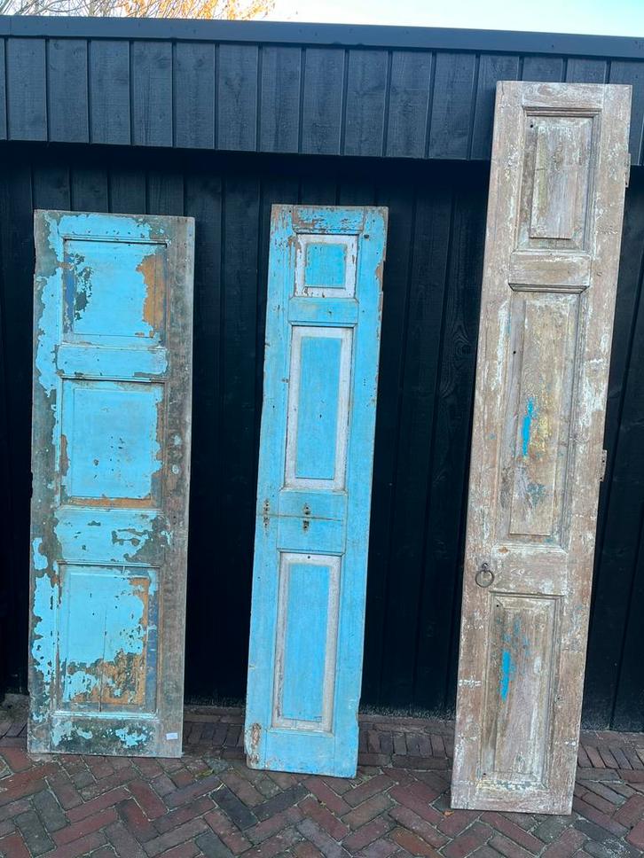 Franse Grenen Paneeldeuren - 3 Stuks, Doe-het-zelf en Verbouw, Deuren en Horren, Gebruikt, Binnendeur, 215 cm of meer, Minder dan 80 cm