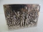 Antiek zilver Tabaksdoos/Sigaretten doos Nachtwacht, Antiek en Kunst, Ophalen of Verzenden, Zilver