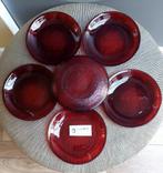 Vintage 6 Arcoroc Sierra red rood ontbijt borden 19 cm, Huis en Inrichting, Keuken | Servies, Ophalen of Verzenden, Bord(en), Overige stijlen