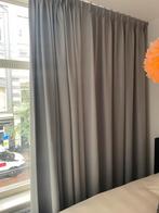 Maatwerk gordijn met dubbele plooi zilver nacht., Huis en Inrichting, Stoffering | Gordijnen en Lamellen, Ophalen, Zo goed als nieuw