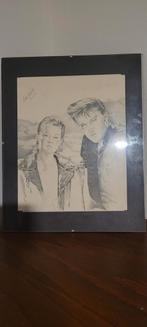 Elvis en Lisa Marie Potloodtekening gesigneerd Betty Harper, Verzenden