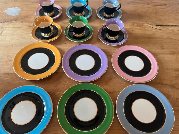 Vintage Art Deco Koffie Servies 6 stuks, Antiek en Kunst, Antiek | Servies compleet, Ophalen of Verzenden