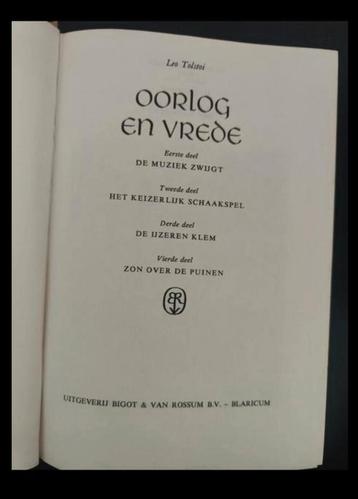 Oorlog en vrede boek beschikbaar voor biedingen