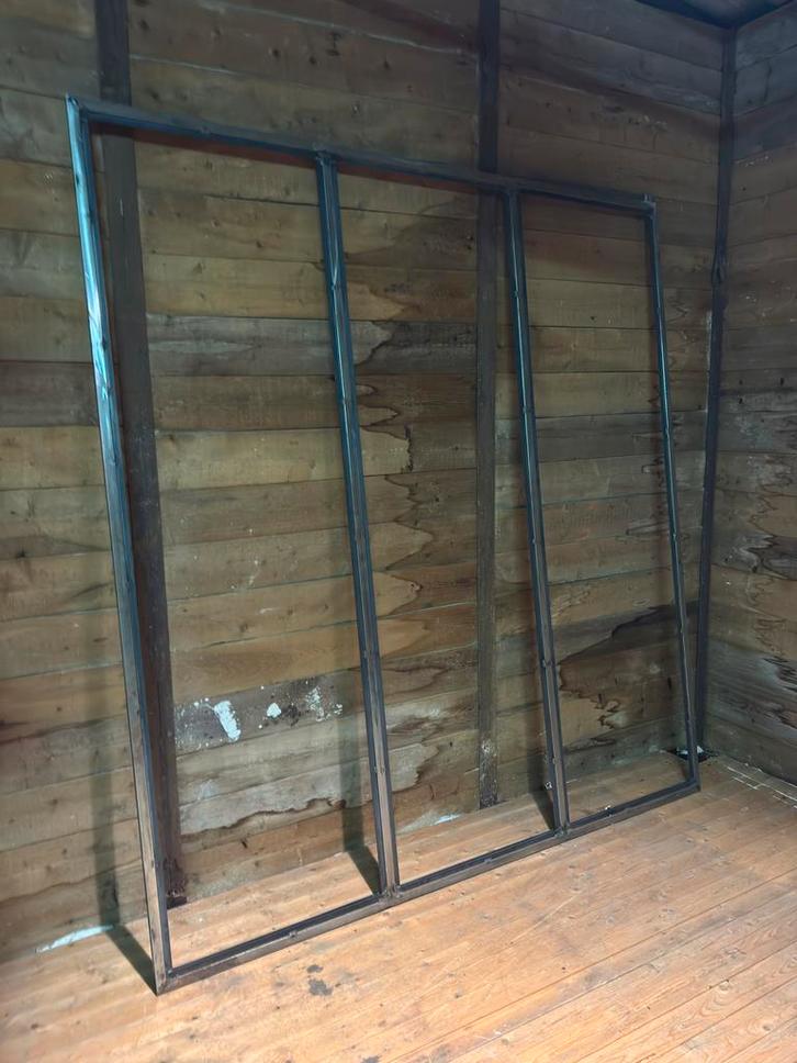 Wand / divider staal en glas (roomdivider/scheidingswand), Doe-het-zelf en Verbouw, Glas en Ramen, Gebruikt, Gevelraam of Ruit