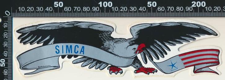 Sticker: Simca (2), Verzamelen, Stickers, Zo goed als nieuw, Auto of Motor, Ophalen of Verzenden