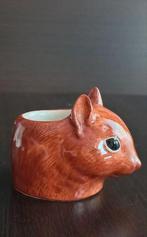 Orange Squirrel Head Figurine Vase Pot Ceramic Egg Cup, Ophalen of Verzenden