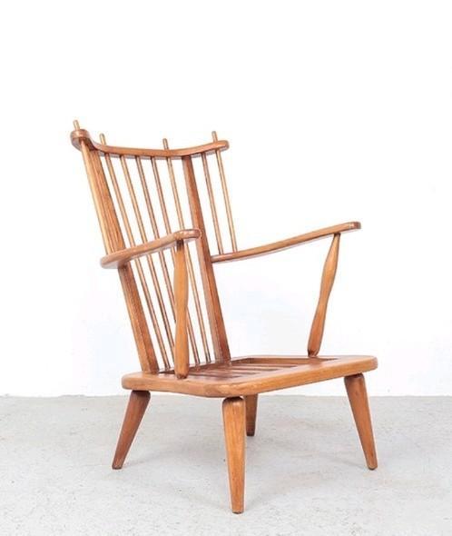 Vintage Scandinavisch design spijlenstoel, fauteuil, Antiek en Kunst, Antiek | Meubels | Stoelen en Banken, Ophalen