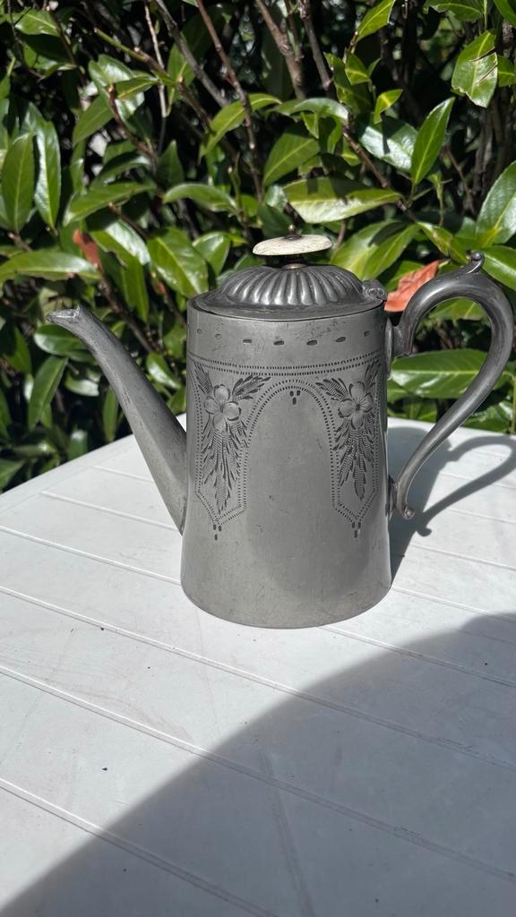 Antieke Tinnen Theepot Sheffield, Antiek en Kunst, Antiek | Tin, Ophalen of Verzenden