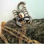 Luxe Schorpioen hanger goud-strass incl.ketting, Ophalen, Nieuw, Goud, Met strass