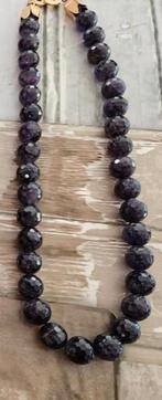 Amethist ketting met vergulde sluiting, Verzenden, Paars, Zo goed als nieuw, Steen of Mineraal