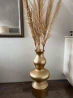 Gouden Vaas met Pampasgras, Huis en Inrichting, Woonaccessoires | Vazen, Steen, Overige kleuren, 50 tot 75 cm, Ophalen of Verzenden