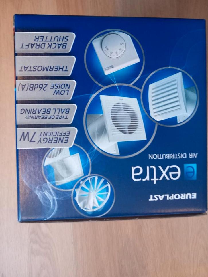 Ventilator met Thermostaat en Muurdoorvoer, Doe-het-zelf en Verbouw, Ventilatie en Afzuiging, Nieuw, Ventilator, Ophalen of Verzenden