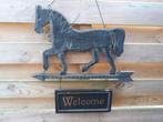 Groot Houten Welkomstbord met Paard, Huis en Inrichting, Overige Huis en Inrichting, Ophalen of Verzenden, Welkom