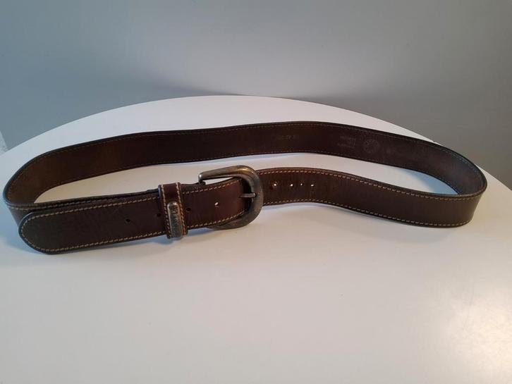 Donkerbruine leren heren/dames riem. LLANERO SPAIN., Kleding | Heren, Riemen en Ceinturen, Gedragen, Bruin, Ophalen of Verzenden