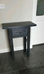 Bijzettafel met lade, sidetable, teakhout, Huis en Inrichting, Tafels | Sidetables, Ophalen, 50 tot 100 cm, Zo goed als nieuw