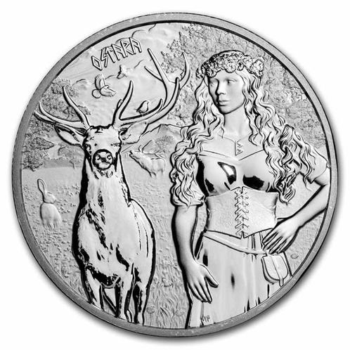2023 Germania Valkyries Ostara 1oz Silver 25.000 certificaat, Postzegels en Munten, Edelmetalen en Baren, Zilver, Verzenden