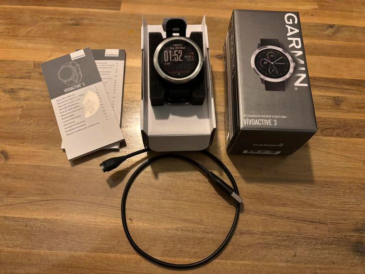 Garmin Vivoactive 3 sporthorloge, Sieraden, Tassen en Uiterlijk, Sporthorloges, Gebruikt, Android, Zwart, Afstand, Calorieverbanding
