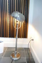 Retro chromen bol vloerlamp, Gebruikt, Ophalen of Verzenden, Minder dan 100 cm, Metaal