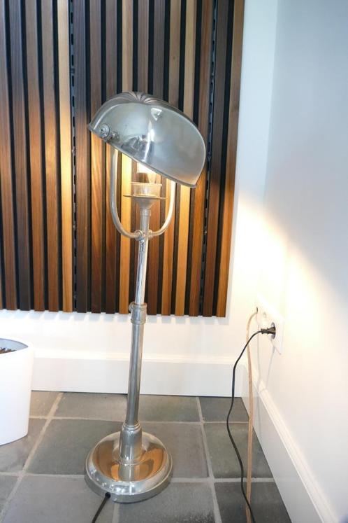 Retro chromen bol vloerlamp, Huis en Inrichting, Lampen | Vloerlampen, Gebruikt, Minder dan 100 cm, Metaal, Ophalen of Verzenden