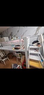 Hoog metaal bed met kastje en burea, Eenpersoons, 160 tot 180 cm, Nieuw, 200 cm
