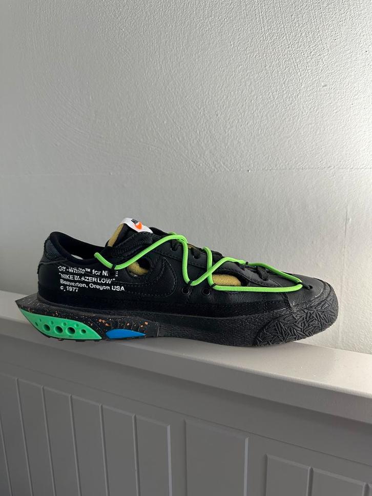 Nike Blazer Low Off-White Black Electro Green - Maat 38.5, Kleding | Heren, Schoenen, Nieuw, Sneakers of Gympen, Zwart, Ophalen of Verzenden
